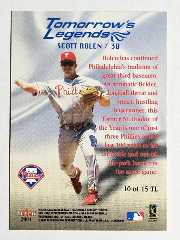 2001 Ultra Tomorrow's Legends #10 Scott Rolen
