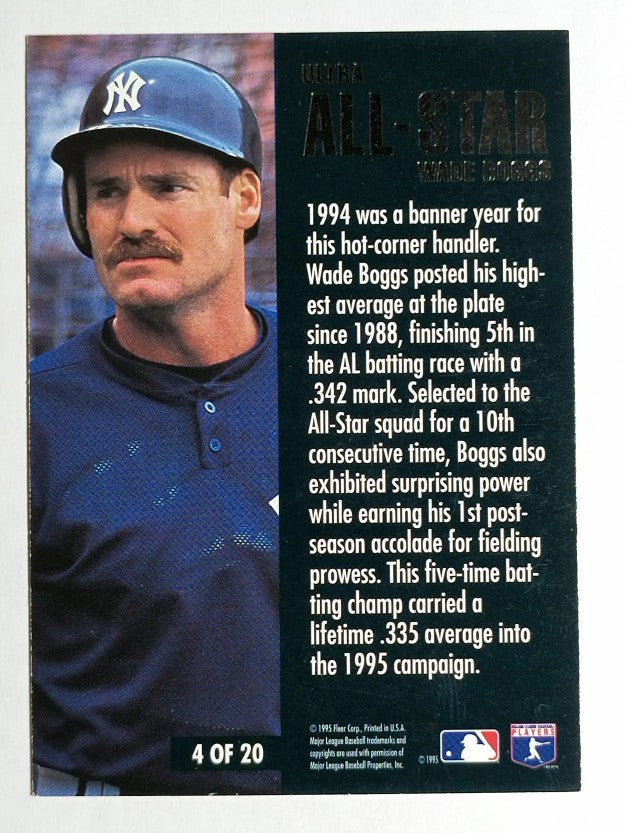 1995 Ultra All-Stars #4 Wade Boggs