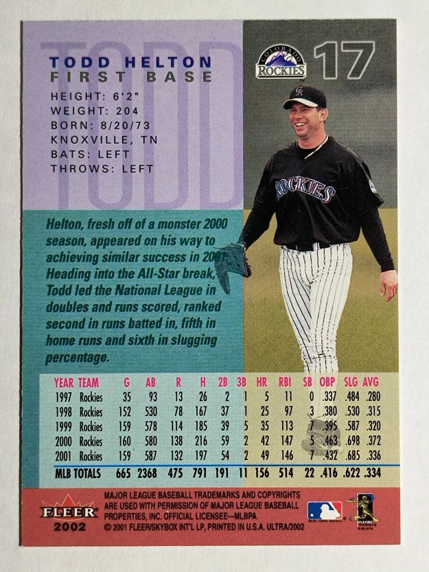 2002 Ultra #17 Todd Helton