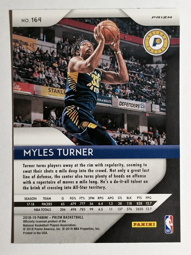 2018-19 Panini Prizm Prizms Ruby Wave #164 Myles Turner