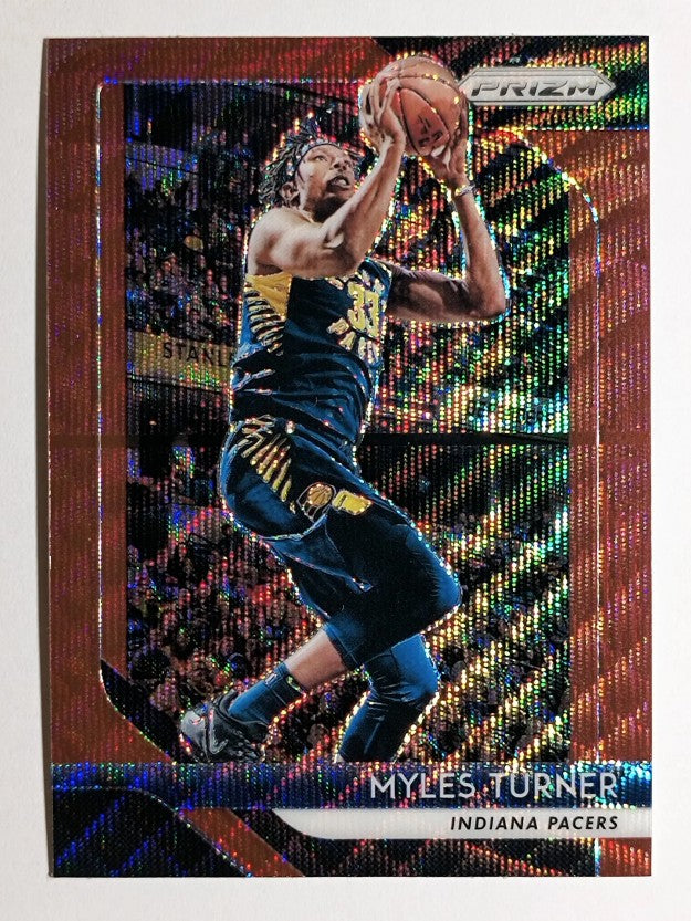 2018-19 Panini Prizm Prizms Ruby Wave #164 Myles Turner