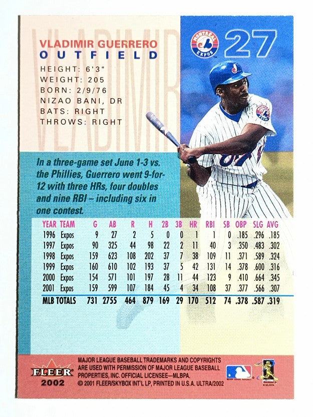 2002 Ultra #27 Vladimir Guerrero