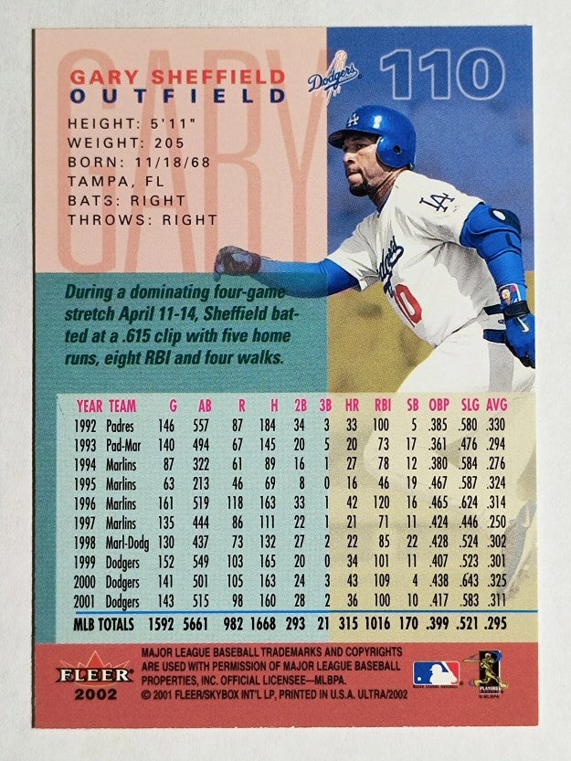2002 Ultra #110 Gary Sheffield