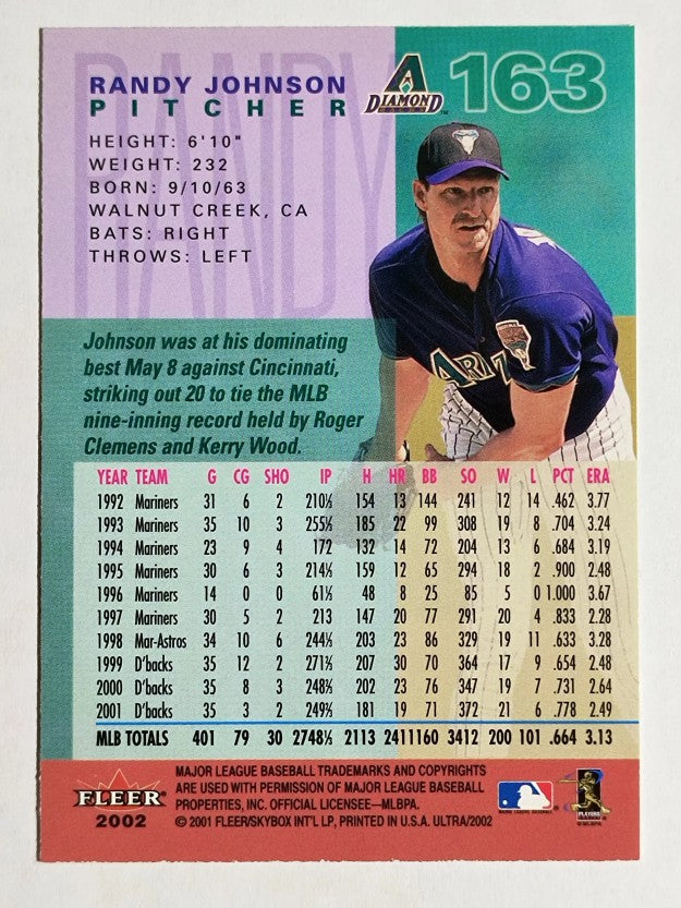 2002 Ultra #163 Randy Johnson