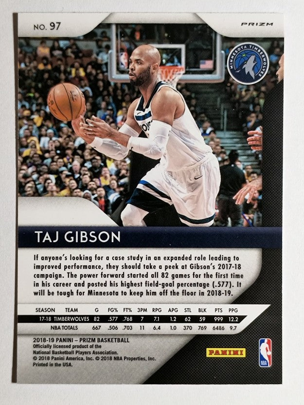 2018-19 Panini Prizm Prizms Red White and Blue #97 Taj Gibson