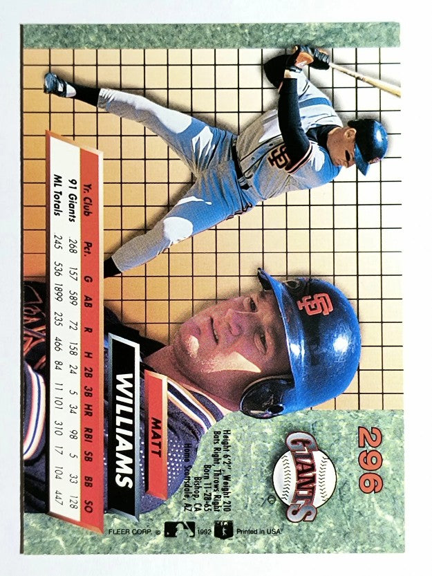 1992 Ultra #296 Matt Williams