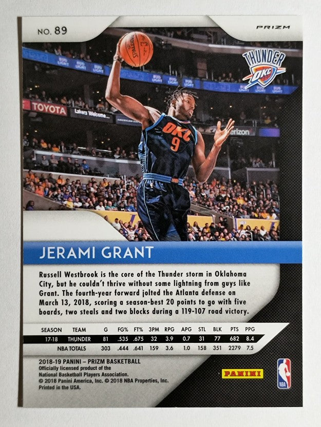2018-19 Panini Prizm Prizms Red White and Blue #89 Jerami Grant