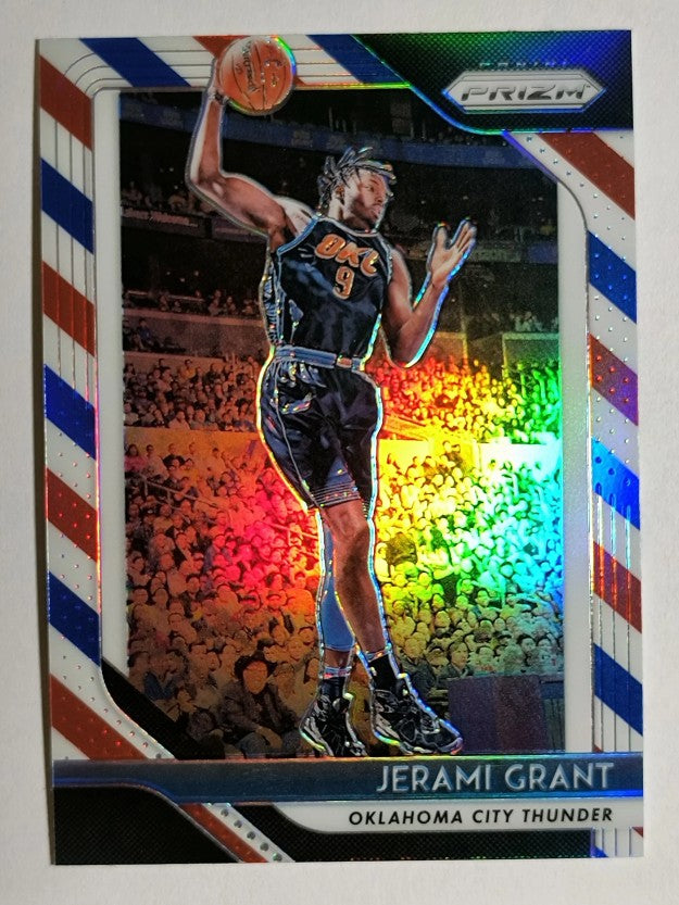 2018-19 Panini Prizm Prizms Red White and Blue #89 Jerami Grant
