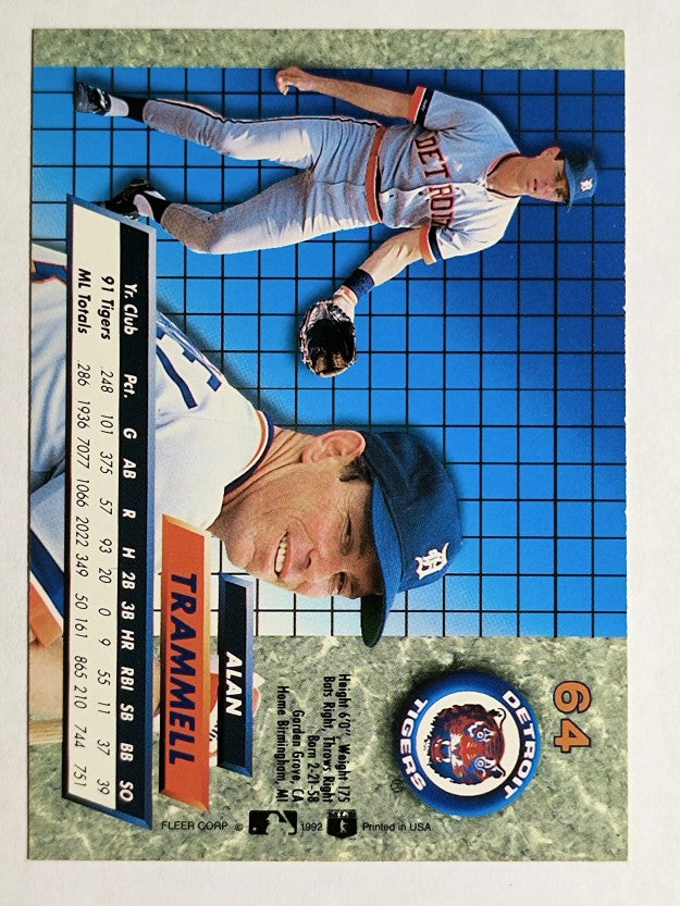 1992 Ultra #64 Alan Trammell