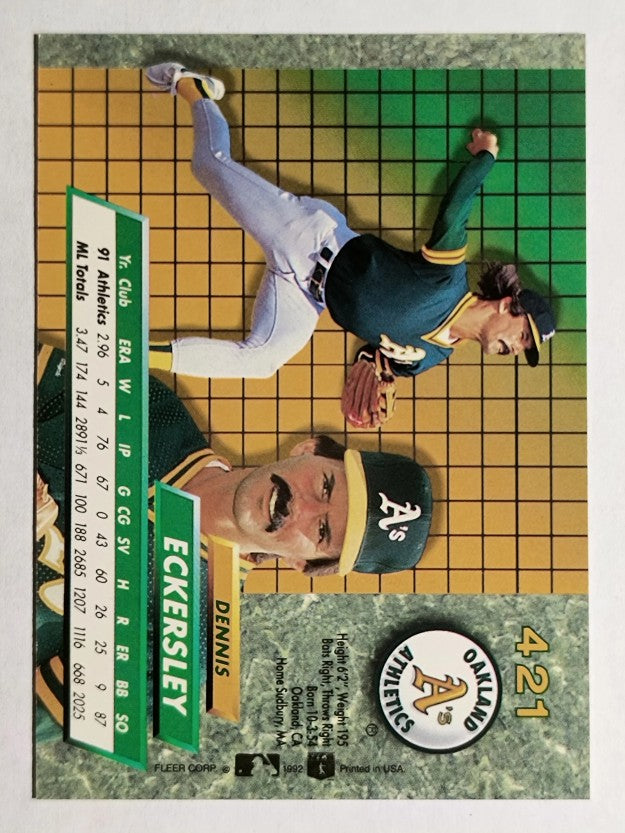 1992 Ultra #421 Dennis Eckersley