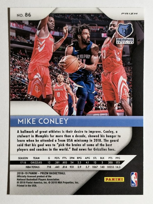 2018-19 Panini Prizm Prizms Red White and Blue #86 Mike Conley
