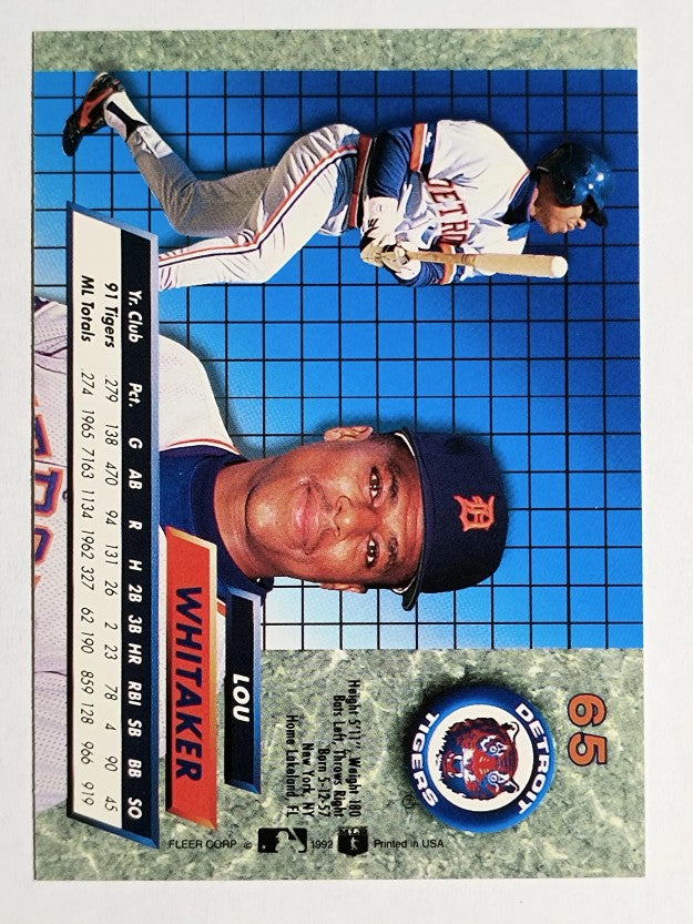 1992 Ultra #65 Lou Whitaker