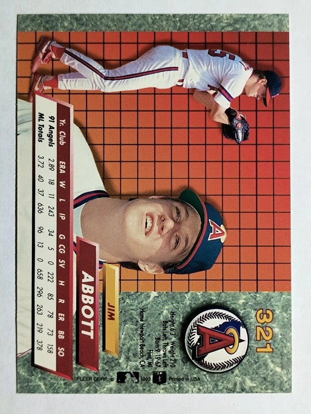 1992 Ultra #321 Jim Abbott