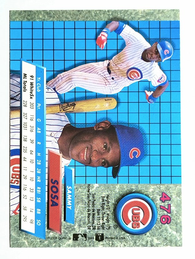 1992 Ultra #476 Sammy Sosa