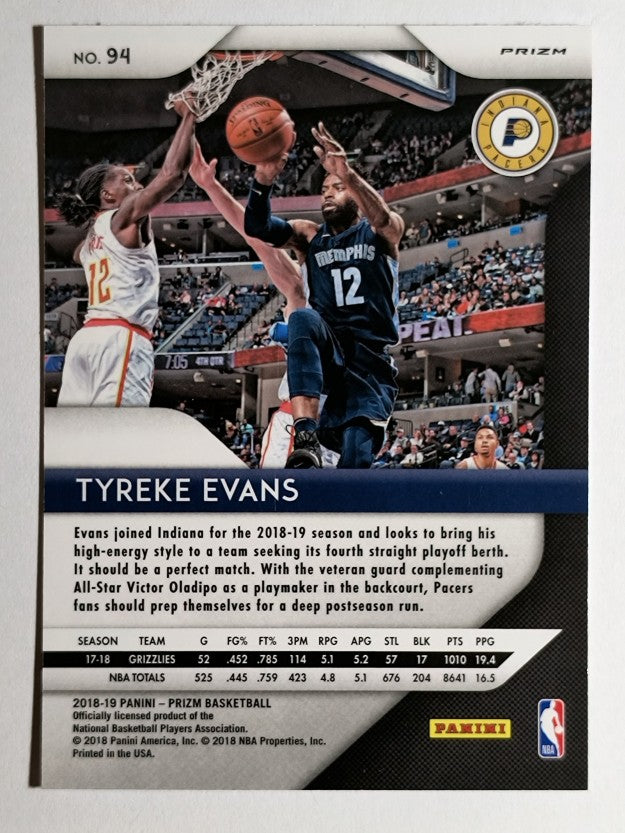 2018-19 Panini Prizm Prizms Red White and Blue #94 Tyreke Evans