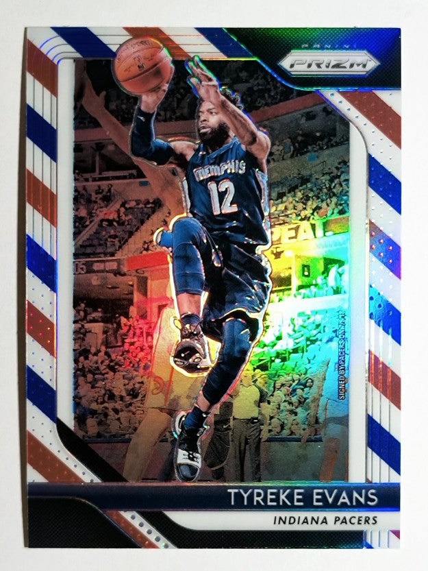 2018-19 Panini Prizm Prizms Red White and Blue #94 Tyreke Evans