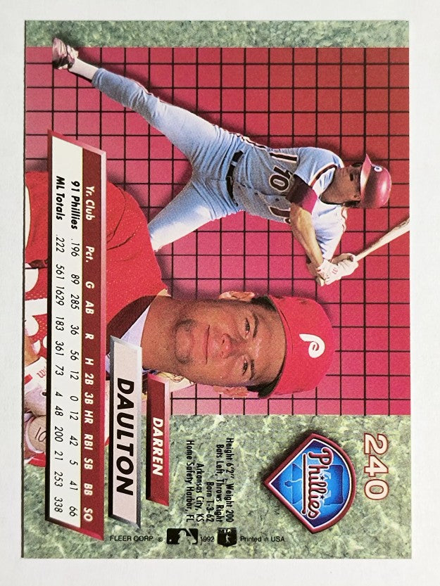1992 Ultra #240 Darren Daulton