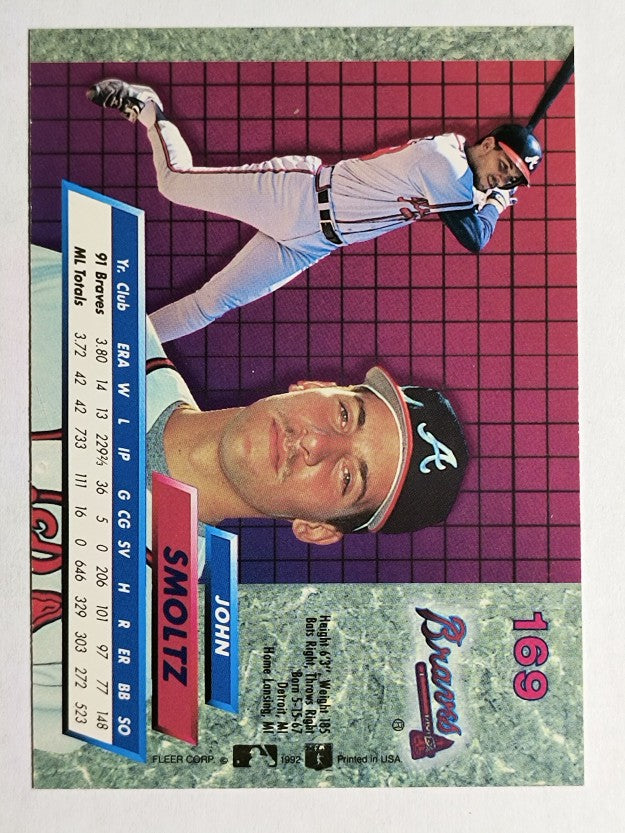 1992 Ultra #169 John Smoltz