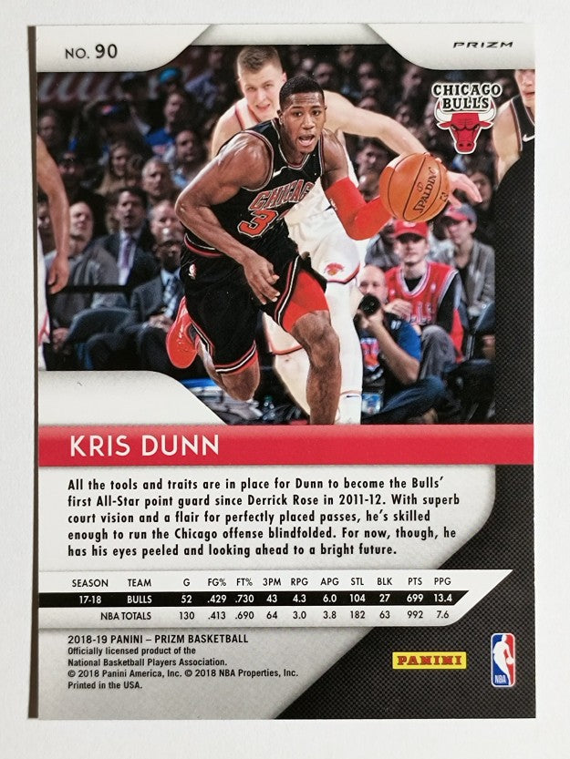 2018-19 Panini Prizm Prizms Red White and Blue #90 Kris Dunn
