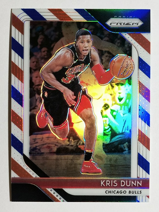 2018-19 Panini Prizm Prizms Red White and Blue #90 Kris Dunn