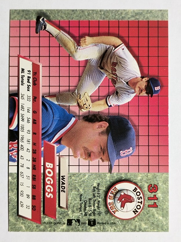 1992 Ultra #311 Wade Boggs