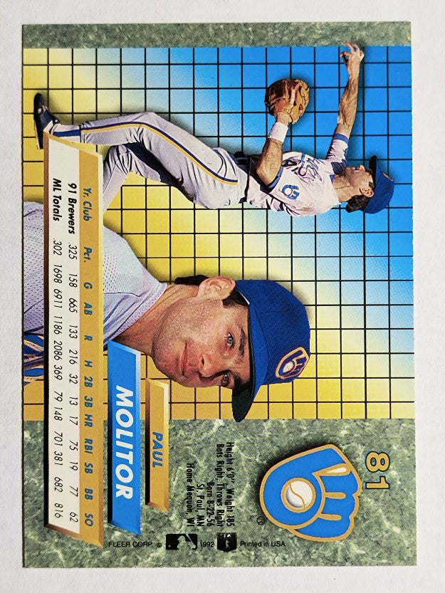 1992 Ultra #81 Paul Molitor