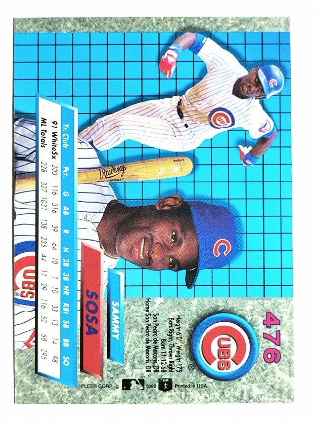 1992 Ultra #476 Sammy Sosa