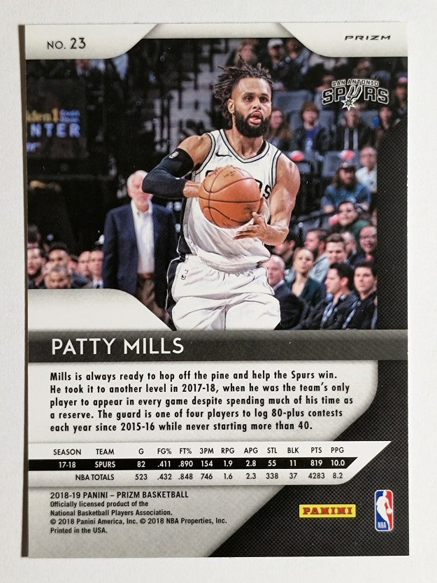 2018-19 Panini Prizm Prizms Red White and Blue #23 Patty Mills