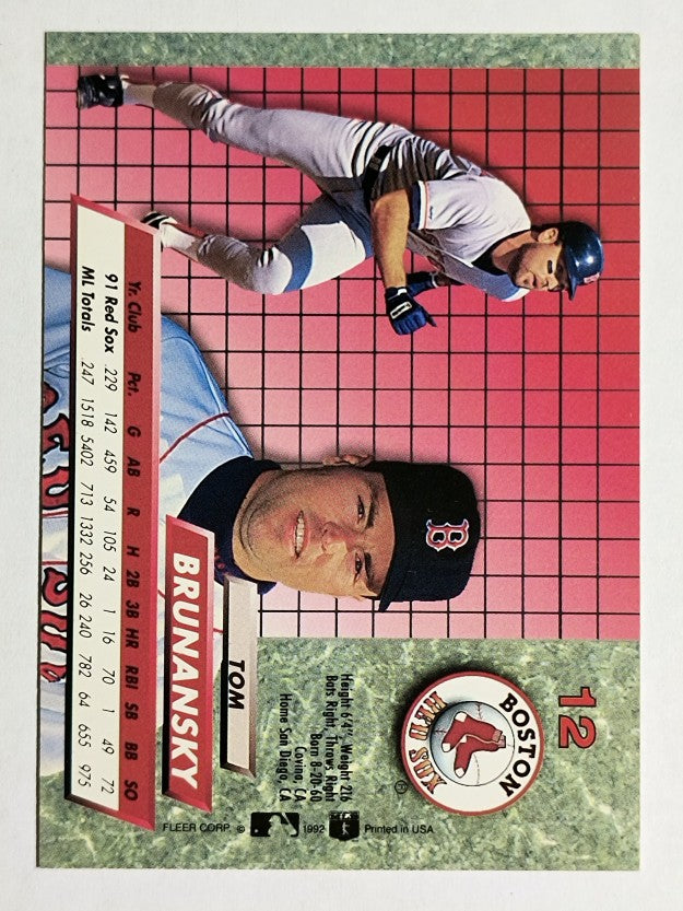 1992 Ultra #12 Tom Brunansky