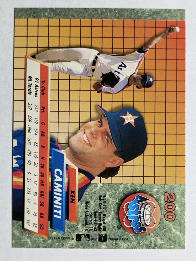 1992 Ultra #200 Ken Caminiti
