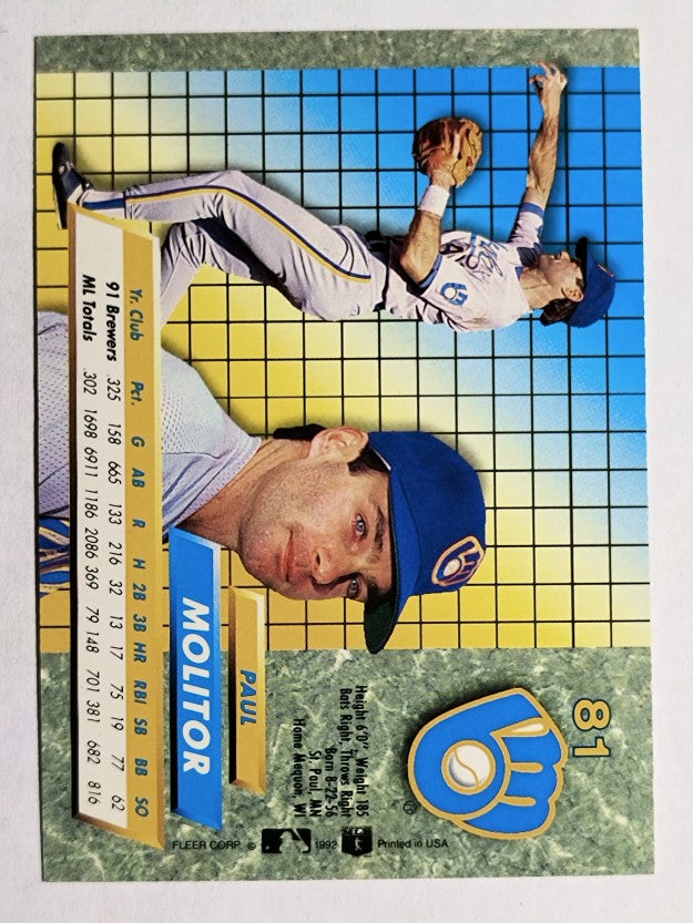 1992 Ultra #81 Paul Molitor