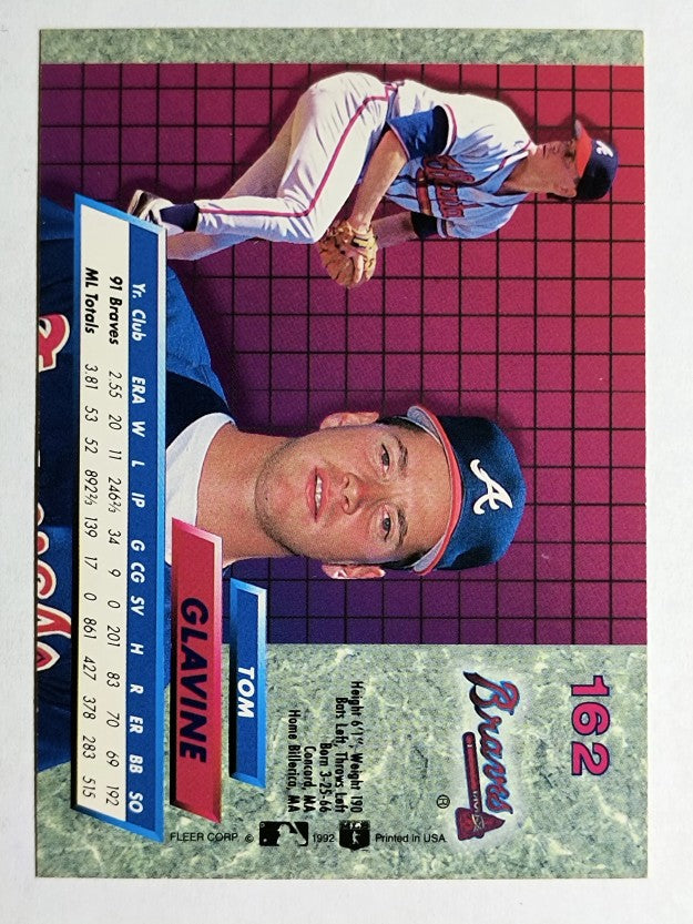 1992 Ultra #162 Tom Glavine