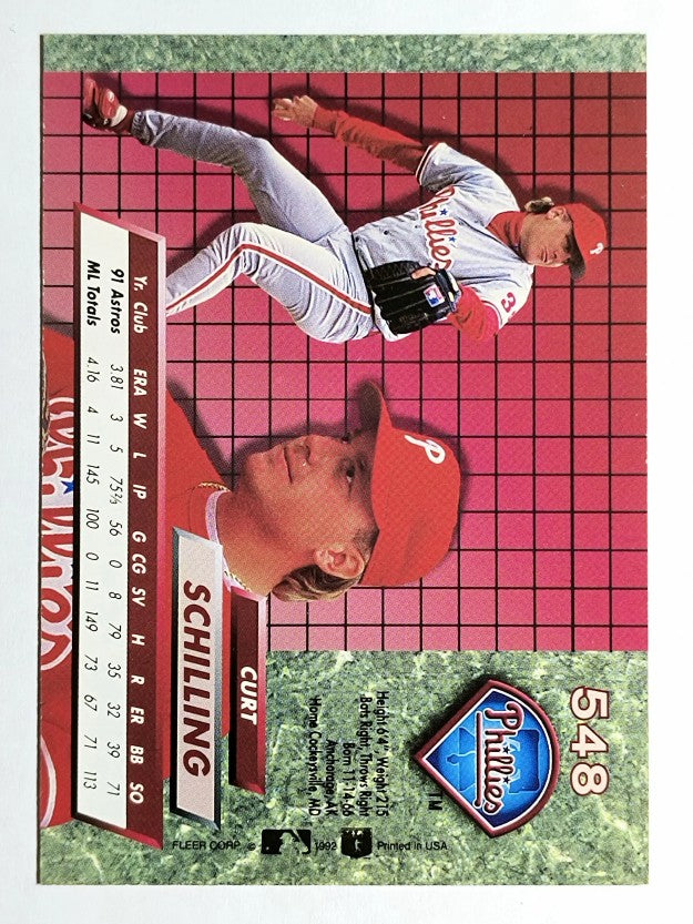 1992 Ultra #548 Curt Schilling