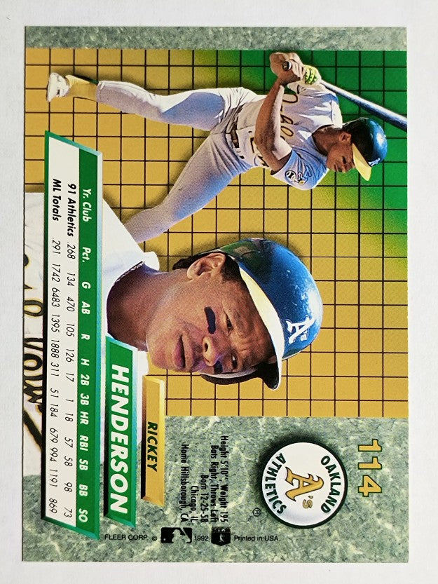 1992 Ultra #114 Rickey Henderson