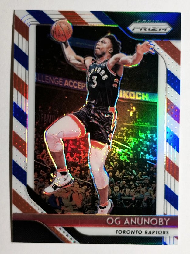 2018-19 Panini Prizm Prizms Red White and Blue #63 OG Anunoby