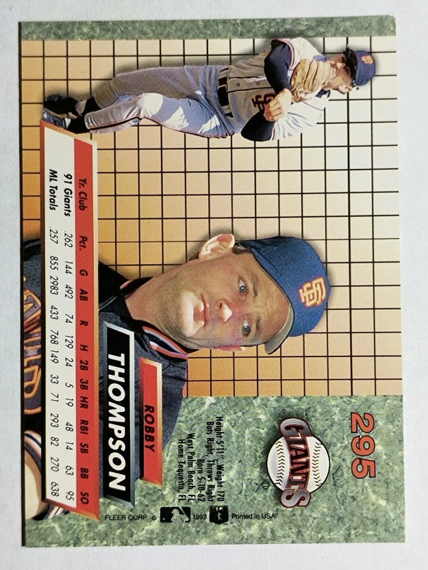 1992 Ultra #295 Robby Thompson