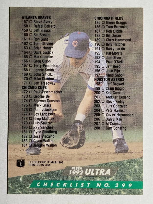 1992 Ultra #299 Checklist 101-200