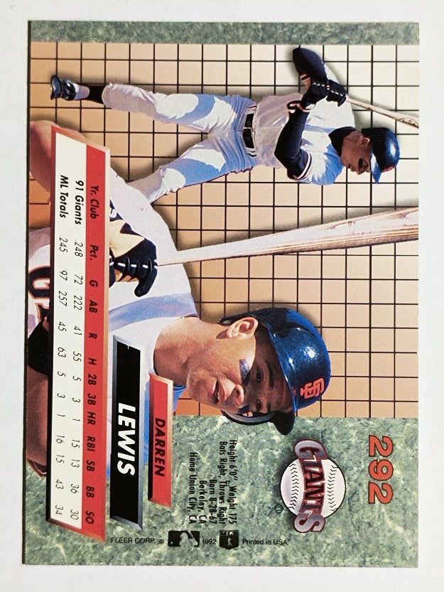 1992 Ultra #292 Darren Lewis