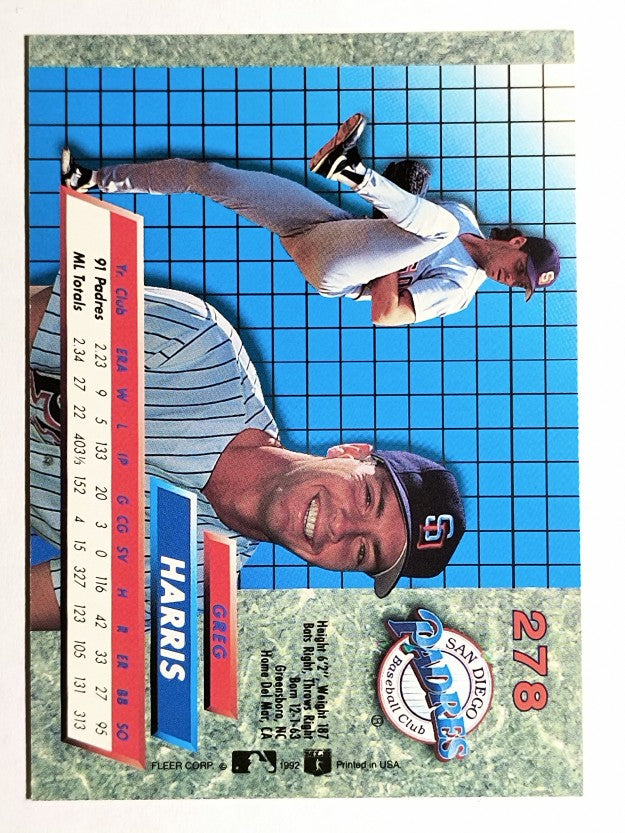 1992 Ultra #278 Greg W. Harris