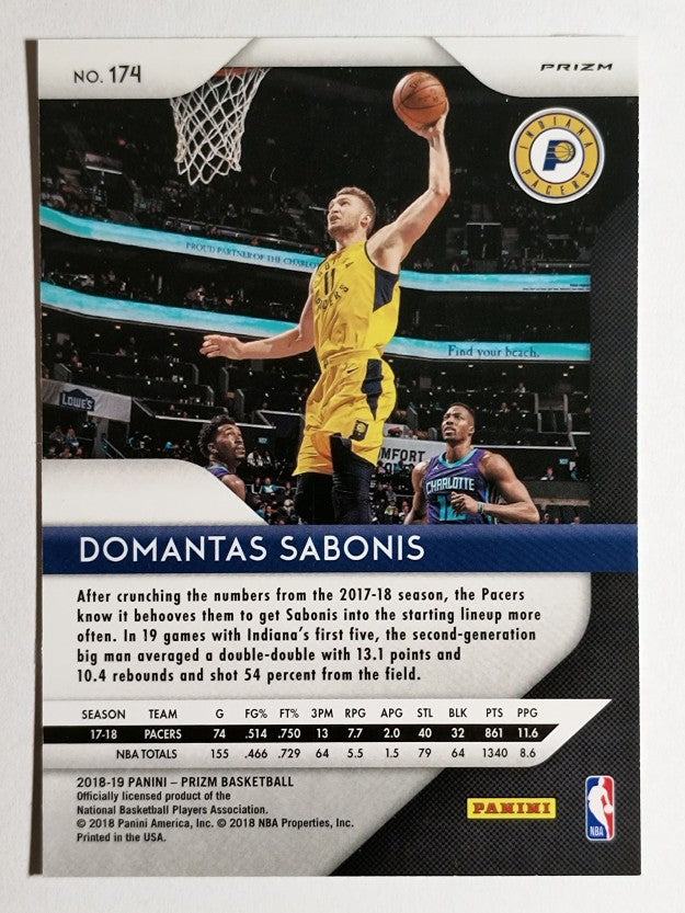 2018-19 Panini Prizm Prizms Red White and Blue #174 Domantas Sabonis