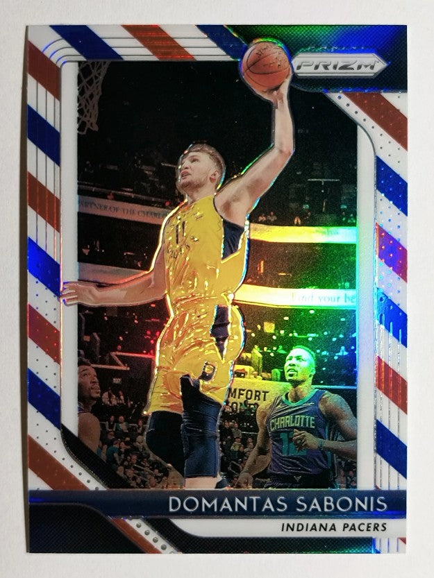 2018-19 Panini Prizm Prizms Red White and Blue #174 Domantas Sabonis