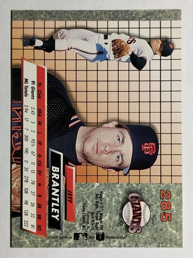 1992 Ultra #285 Jeff Brantley