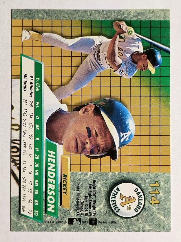 1992 Ultra #114 Rickey Henderson