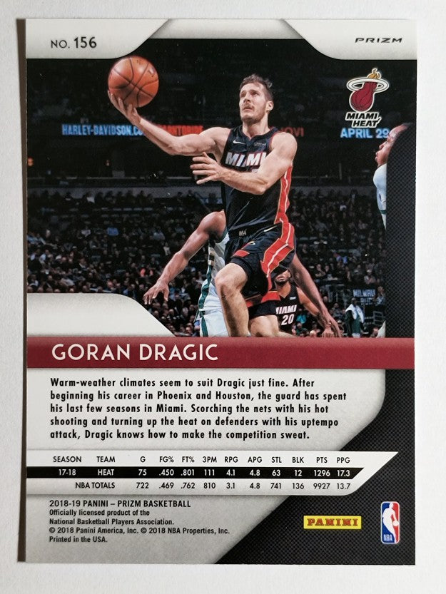 2018-19 Panini Prizm Prizms Red White and Blue #156 Goran Dragic