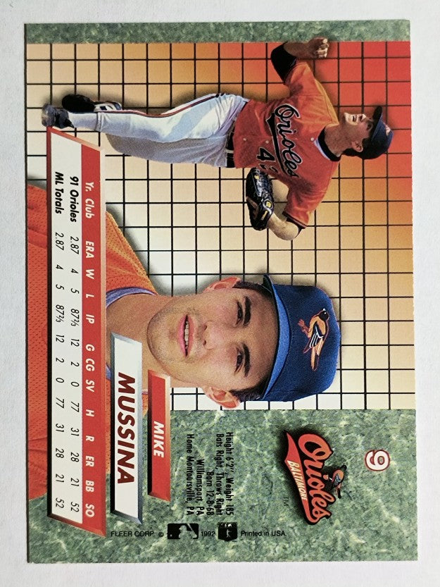1992 Ultra #9 Mike Mussina