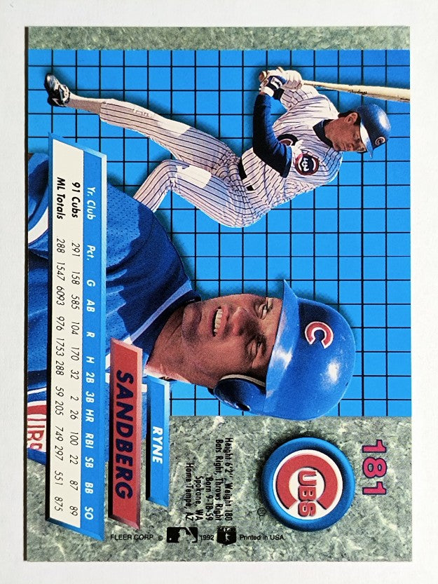 1992 Ultra #181 Ryne Sandberg