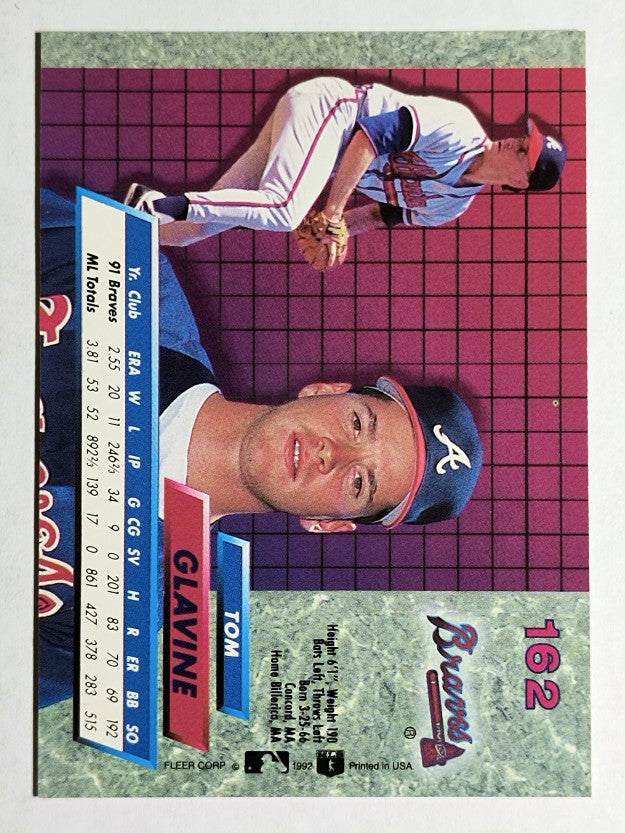 1992 Ultra #162 Tom Glavine