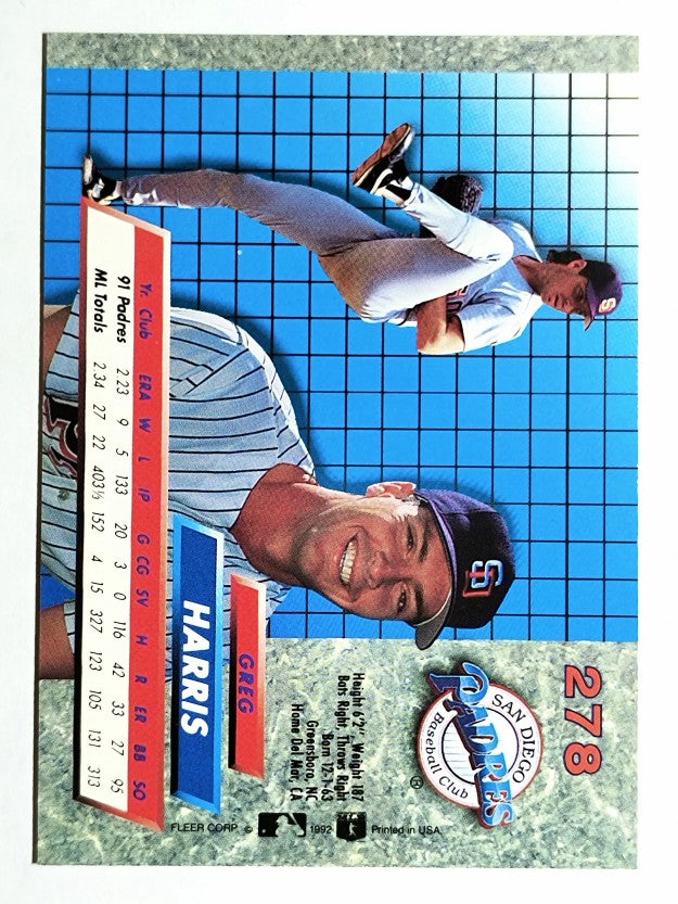 1992 Ultra #278 Greg W. Harris