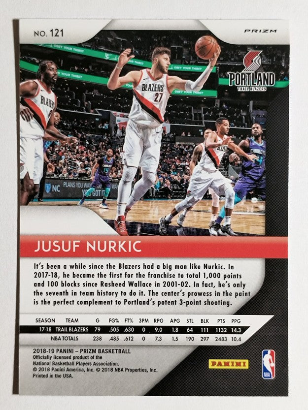 2018-19 Panini Prizm Prizms Red White and Blue #121 Jusuf Nurkic