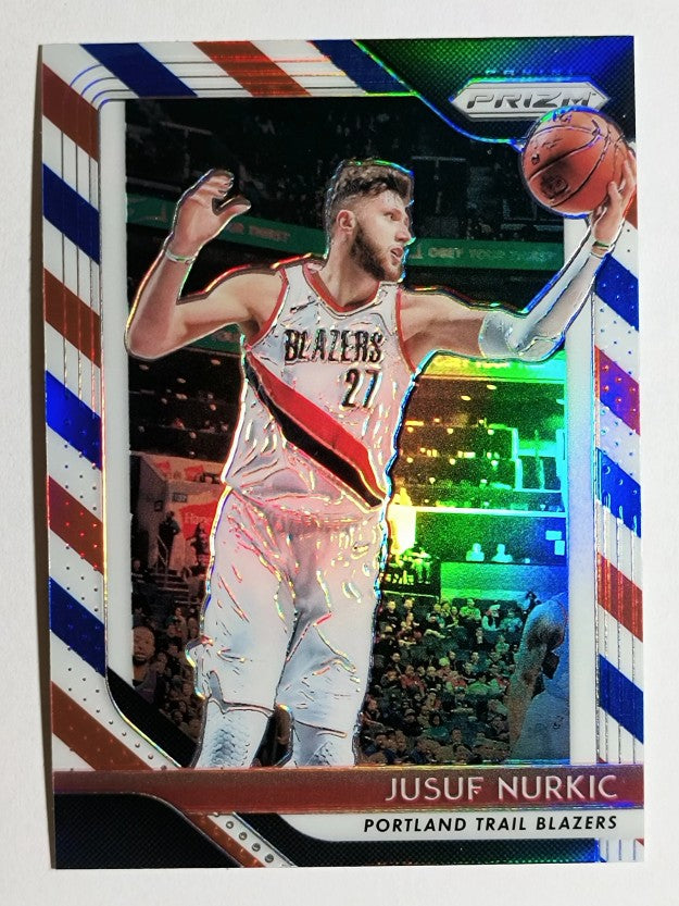 2018-19 Panini Prizm Prizms Red White and Blue #121 Jusuf Nurkic